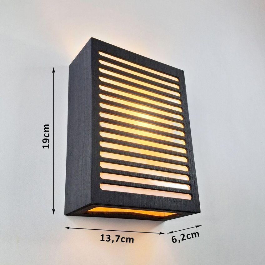 Luminária De Parede Decorativa Led Corredor Quarto Sala Ébano Marrom Bivolt Mdf G9 - imagem 4