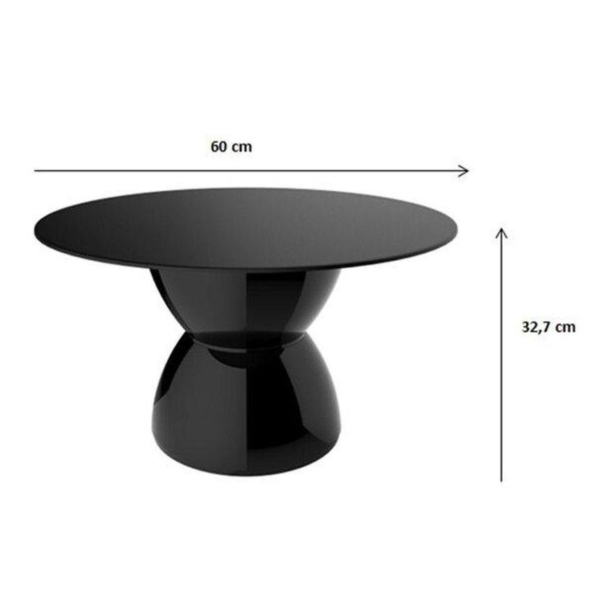 Mesa Lateral Apoio Hydro Redonda Plástico Resistente A Raio UV E Umidade Cinza I'm In Home 60cm - imagem 3