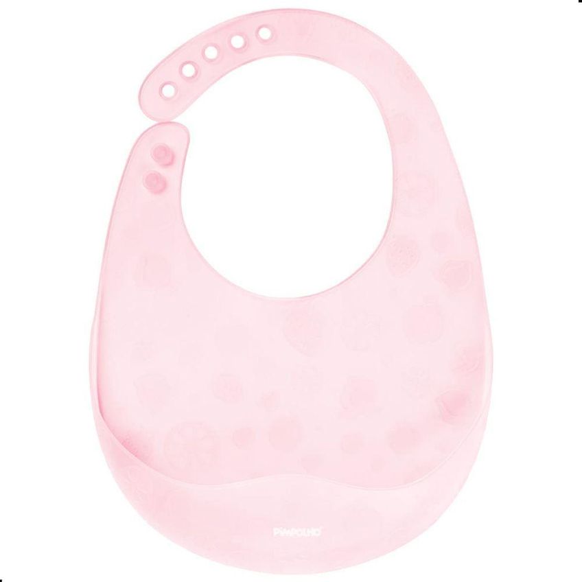 Babador De Silicone Ajustável Com Case Para Refeições Rosa Pimpolho - imagem 3