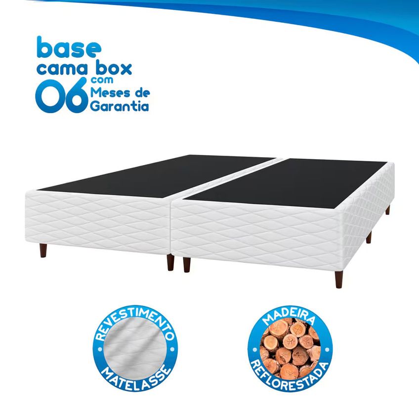 Base Box Queen Size New Itália 38x158x198cm Bipartida Matelassê Umaflex - imagem 3