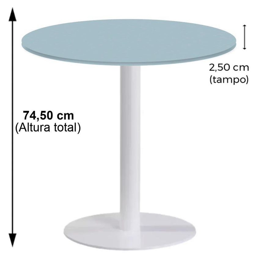 Mesa De Jantar Pisa Beta 2 Lugares Redonda Tampo Mdp Cinza Branco Fratini - imagem 4