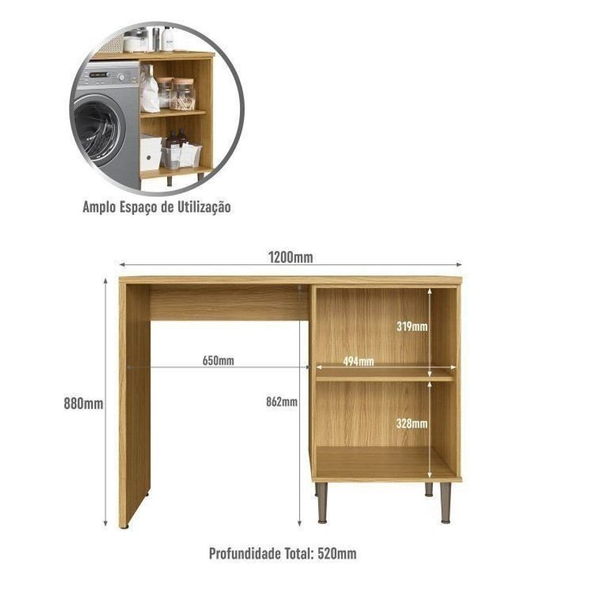 Lavanderia Modulada Com 3 Peças Ipê/Sabbia - imagem 4