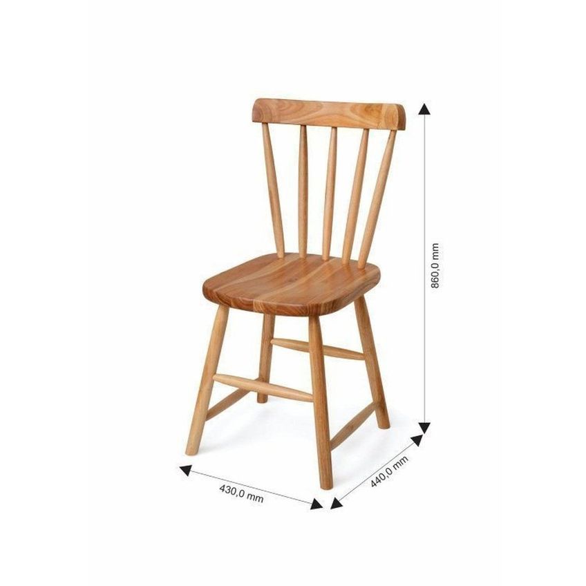 Conjunto Mesa Madeira Maciça Com 2 Cadeiras Em Madeira Natural - imagem 4