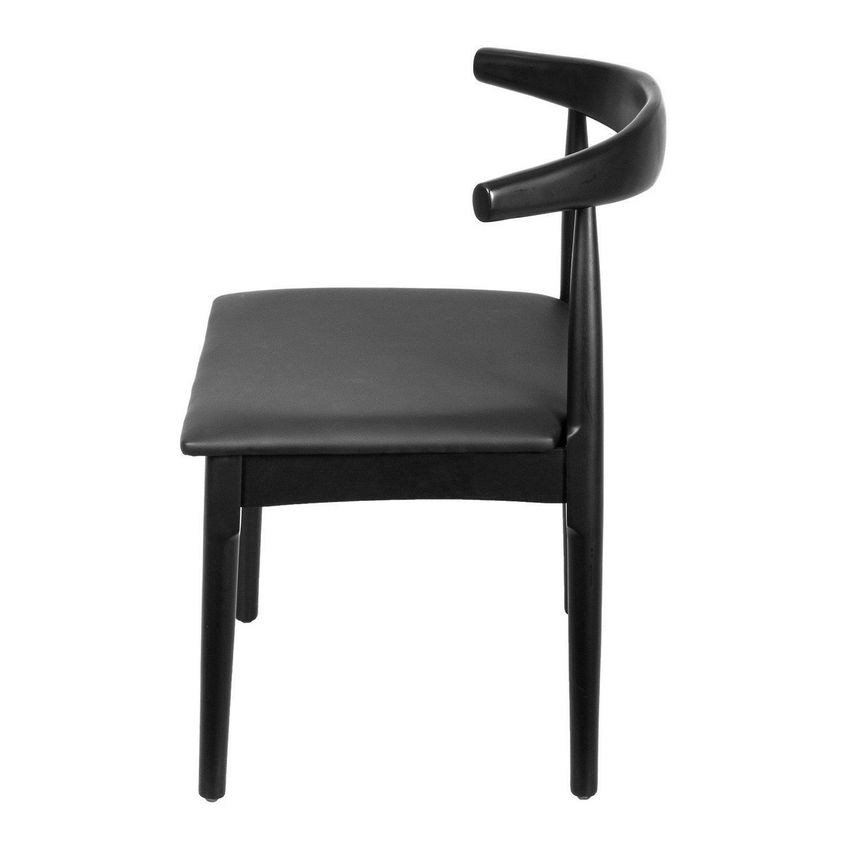 Cadeira Para Sala De Jantar Em Madeira Maciça Elbow Preto - imagem 4
