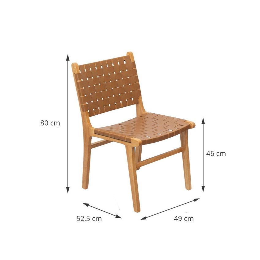 Cadeira Para Sala De Jantar Em Madeira Maciça Aya Caramelo - imagem 2