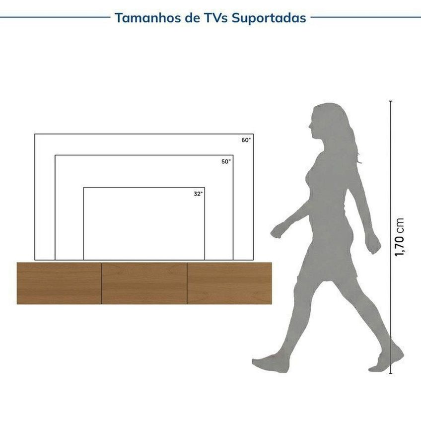 Rack Com Painel Ripado TV Até 60 Polegadas 160cmx230cm Aruá Cabecasa Madeiraoriginals Marrom/Jatobá Jatobá - imagem 5