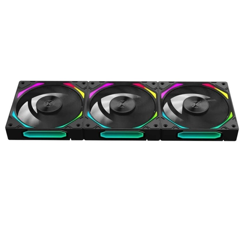 Kit 3x Coolers Halo Reverse ARGB 120mm Kalkan Até 2200rpm Cor Preto - imagem 3
