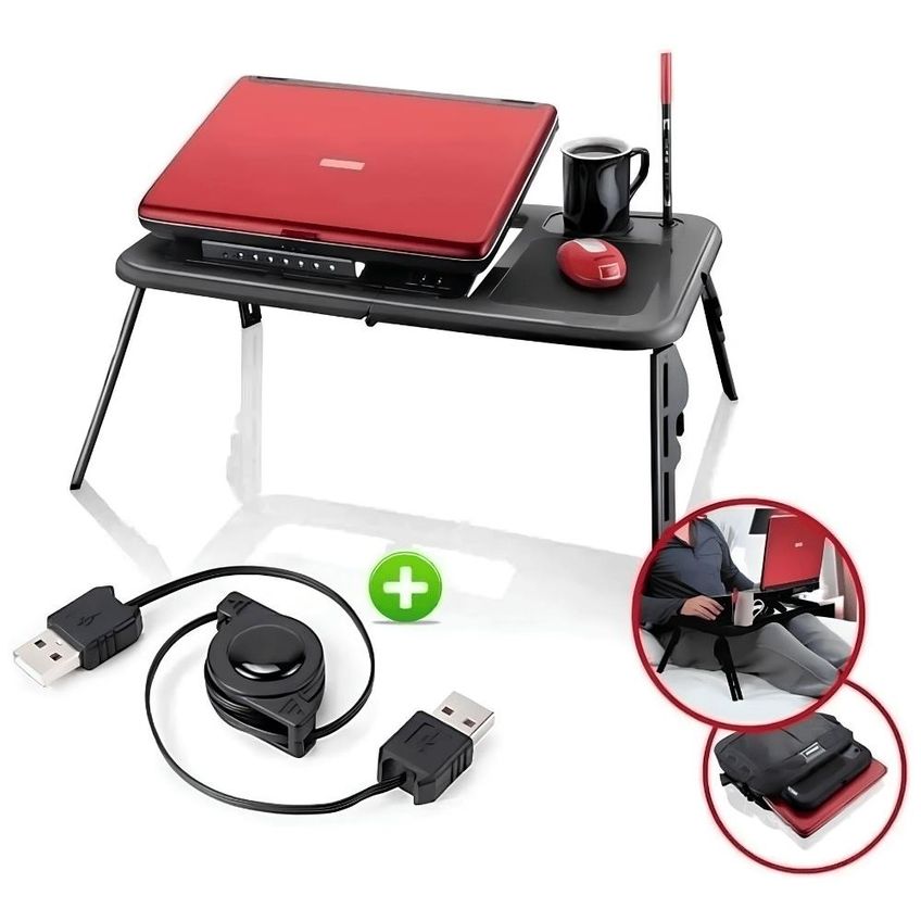 Mesa Suporte De Notebook Portátil Com Cooler Para Sala Cama MTN-888 - imagem 3