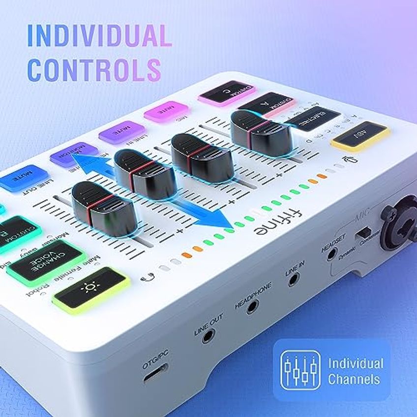 Mesa De Mixagem Fifine 4 Canais Com Kit De Cabos Xlr - imagem 3