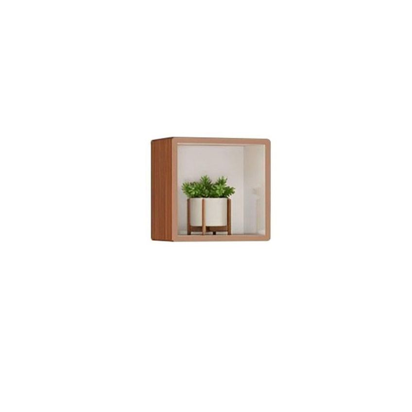 Nicho Quadrado Suspenso MDF 8kg Freijó Com Off White Dalla Costa Móveis 33cm - imagem 3