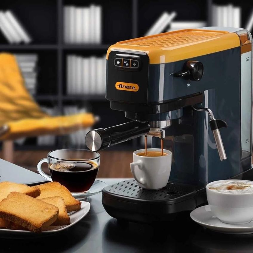 Maquina De Café Ariete Slim Espresso 1,1l Em Aço Inox 1300w Amarelo 220v 00m139916arbr - imagem 5