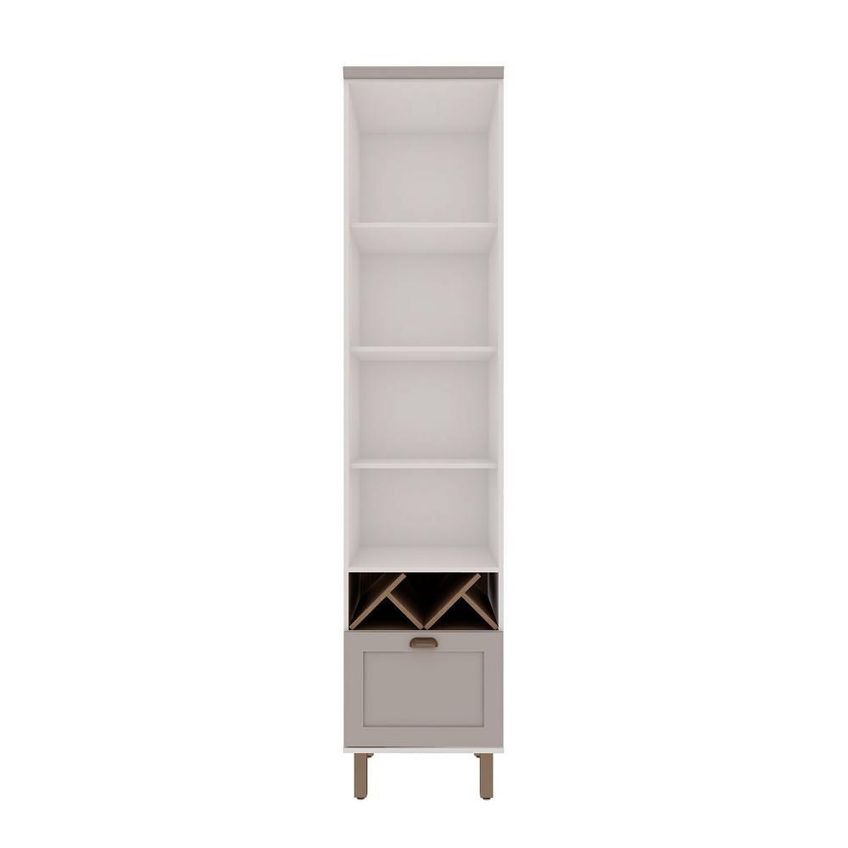 Cristaleira 50cm 1 Gavetão MDF Fendi Com Branco Genialflex Móveis - imagem 3