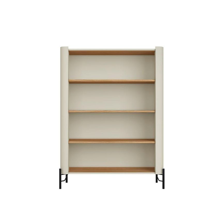 Cristaleira 2 Portas 3 Prateleiras MDF E Metal 98,5cm Louro E Luna Com Preto - imagem 4