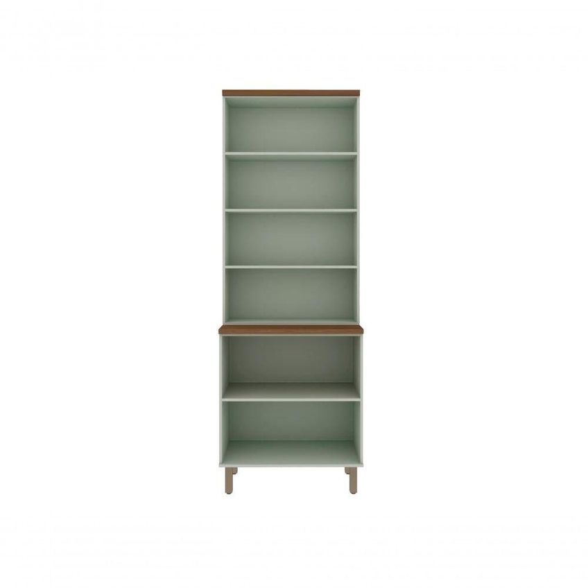 Cristaleira Cozinha Modulada 2 Portas MDF 80cm Mint Com Ébano Genialflex Móveis - imagem 3