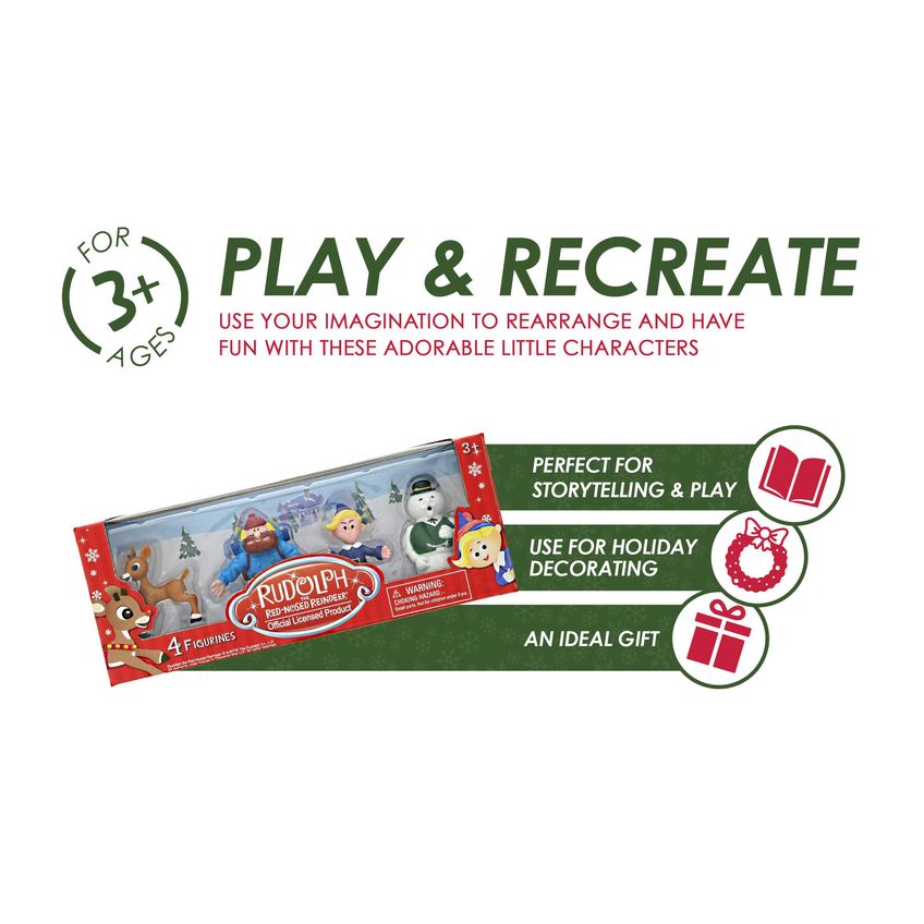 Figurinas De Natal Yinat Rudolph 5 cm Conjunto De 4 Peças - imagem 3