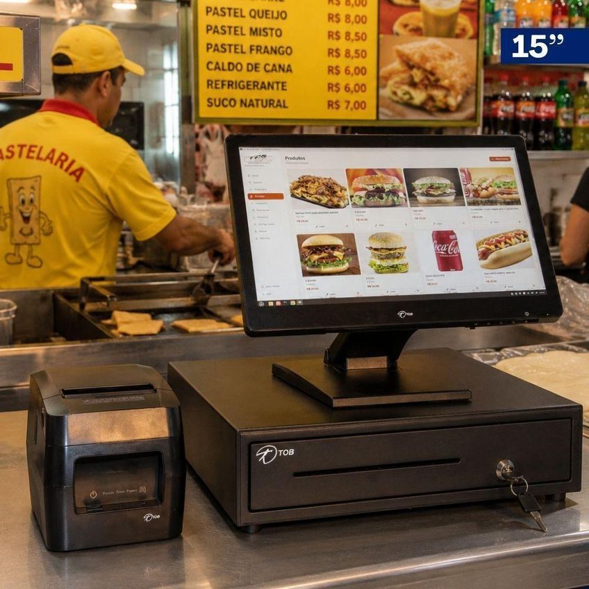 Terminal De Autoatendimento Checkout All In One Touch Tob 15" + 22" Intel N5095 8gb SSD 120gb - imagem 5