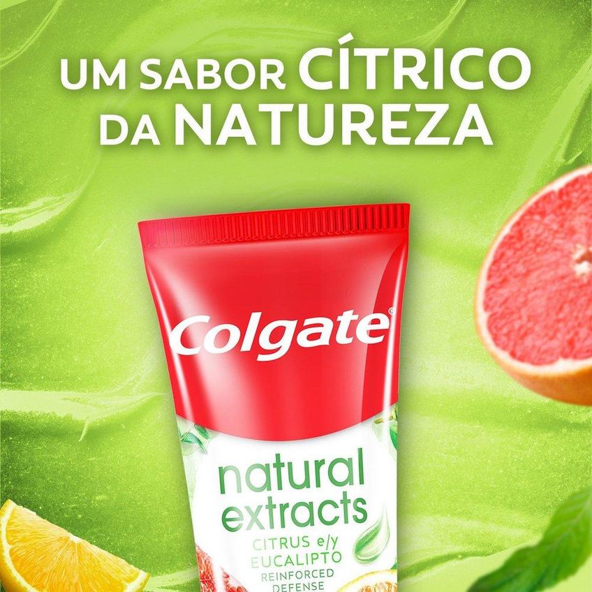 Kit Gel Dental Colgate Natural Extracts Carvão Ativado Menta + Bicarbonato E Hortelã + Coco E Gengibre + Citrus E Eucalipto 90g Cada - imagem 4
