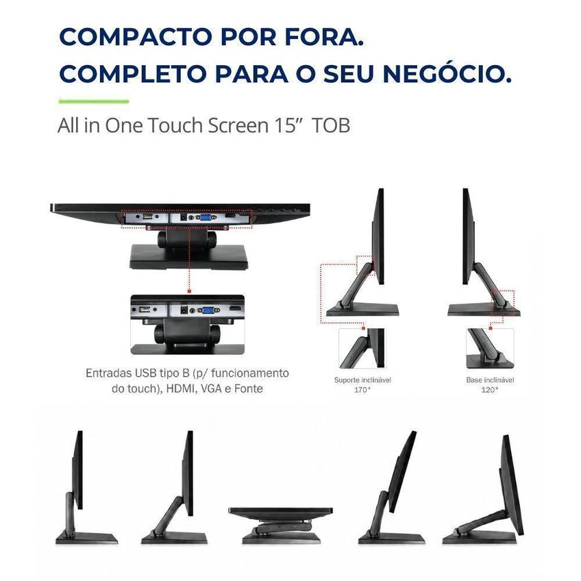 Computador All In One Com Impressora De Cupom E Gaveta De Dinheiro All In One Touch 15" Intel N5095 - imagem 4