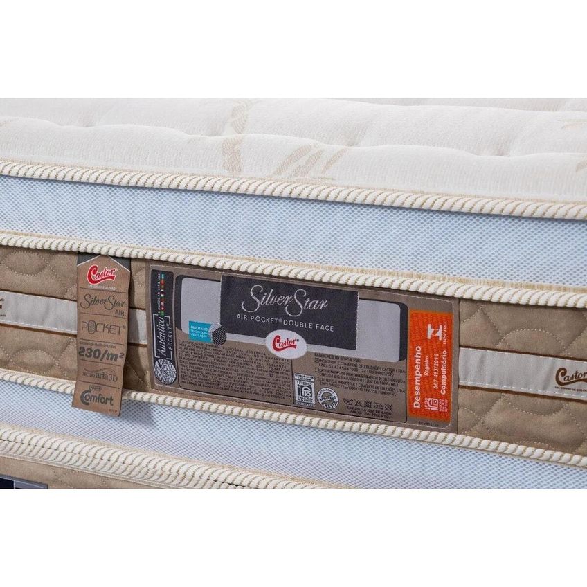 Colchão Queen Castor Silver Star Air Double Face Pocket 158x198x34 - imagem 4