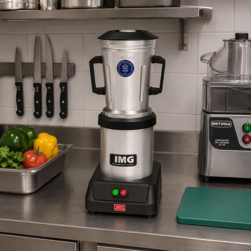 Liquidificador Comercial Lqi.4 Baixa Rotação 3500 Rpm Prata Metvisa - imagem 5