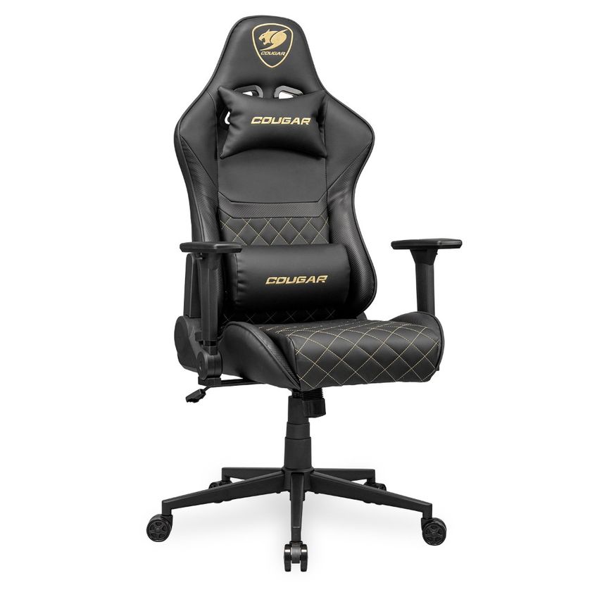 Cadeira Gamer Cougar Armor One V2 Gold Ajustável Couro Pvc Até 120kg Preto E Dourado Cgr-ao2-glb - imagem 3