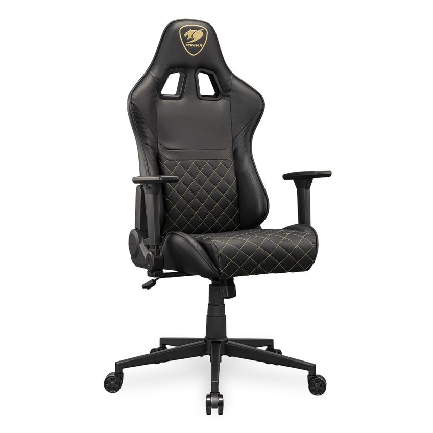 Cadeira Gamer Cougar Armor One V2 Gold Ajustável Couro Pvc Até 120kg Preto E Dourado Cgr-ao2-glb - imagem 4