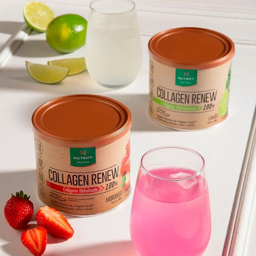 Nutrify Collagen Renew Morango Colágeno Hidrolisado 300g - imagem 2
