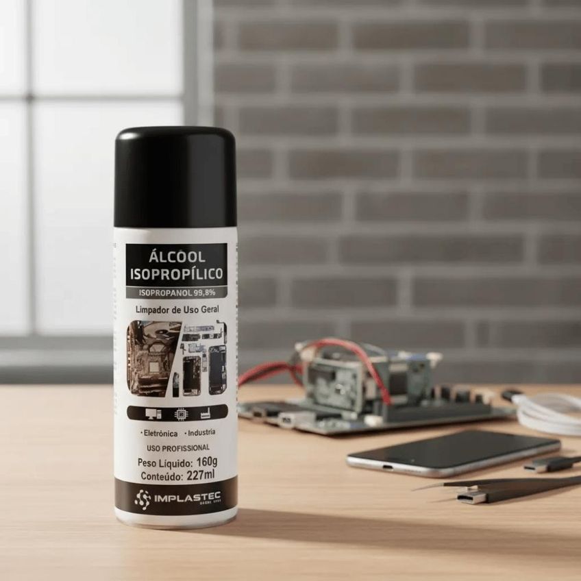 Álcool Isopropílico Spray 99,8% Aerossol 160g 227ml Implastec - imagem 4