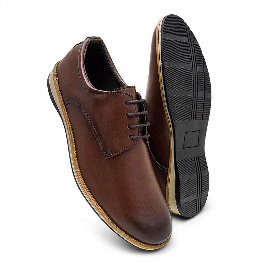 Sapato Oxford Masculino Fork Confort Premium Marrom 42 - imagem 3