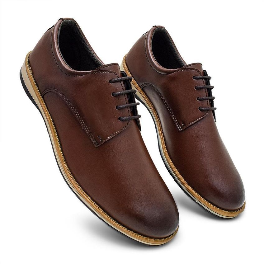 Sapato Oxford Masculino Fork Confort Premium Marrom 44 - imagem 2