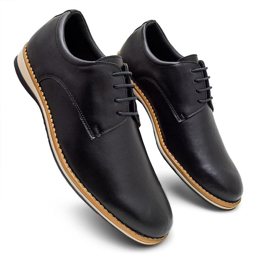 Sapato Oxford Masculino Fork Confort Premium Preto 39 - imagem 2