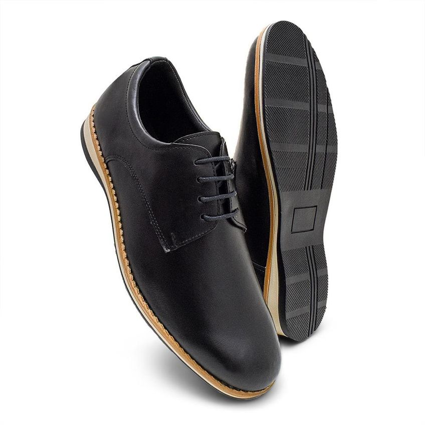Sapato Oxford Masculino Fork Confort Premium Preto 39 - imagem 3