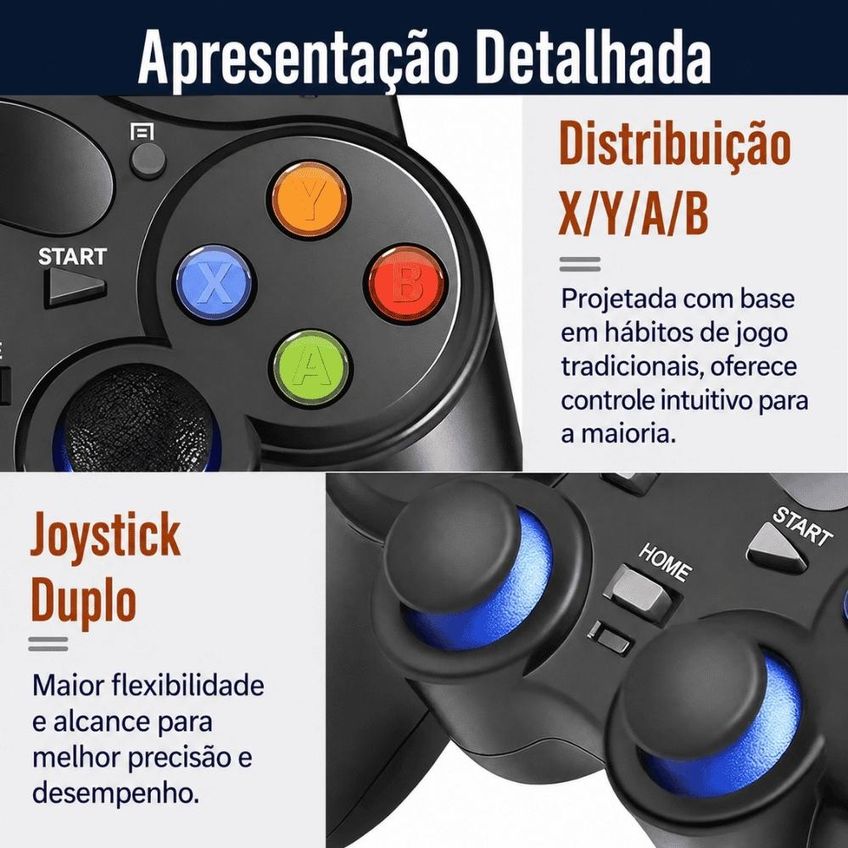 Controle Gamepad Bluetooth AL-G7 H Android iOS PC Switch Preto - imagem 4