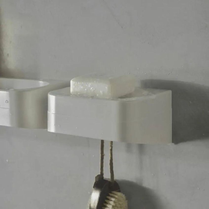 Porta Sabonete Parede Box Fixação Adesiva Dispensa Furos Branco Ou - imagem 2