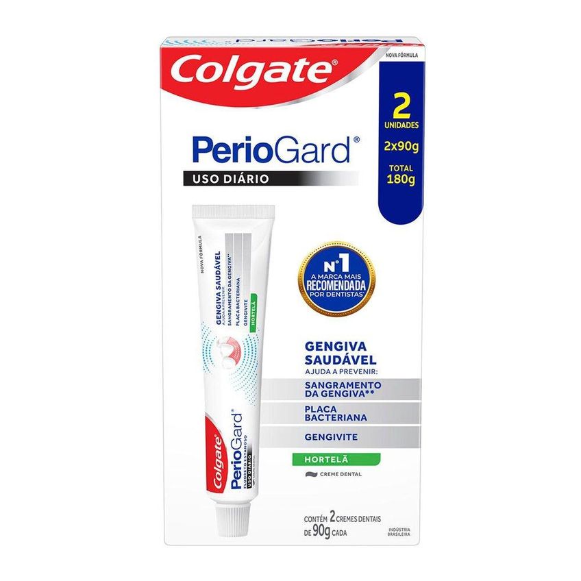 Pack Creme Dental Colgate Periogard Gengiva Saudável Hortelã 90g 2 Unidades - imagem 3