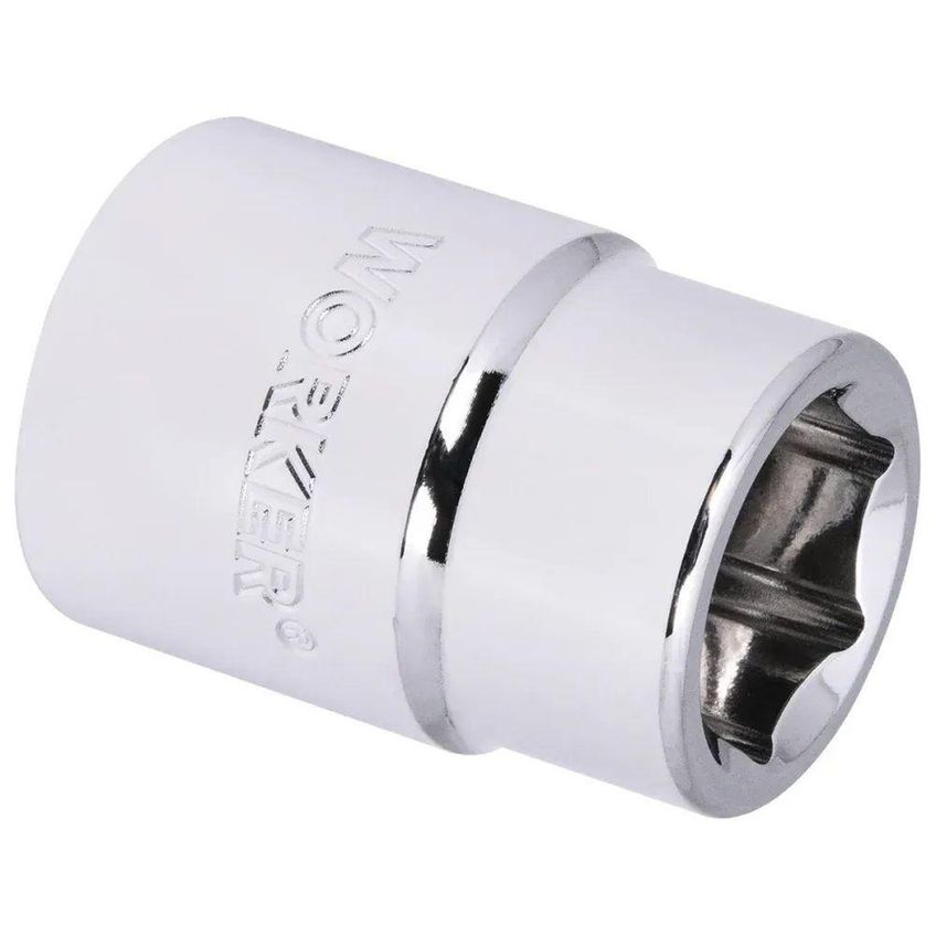Soquete Sextavado Encaixe 3/4" 21mm Aço Cromado Worker - imagem 3