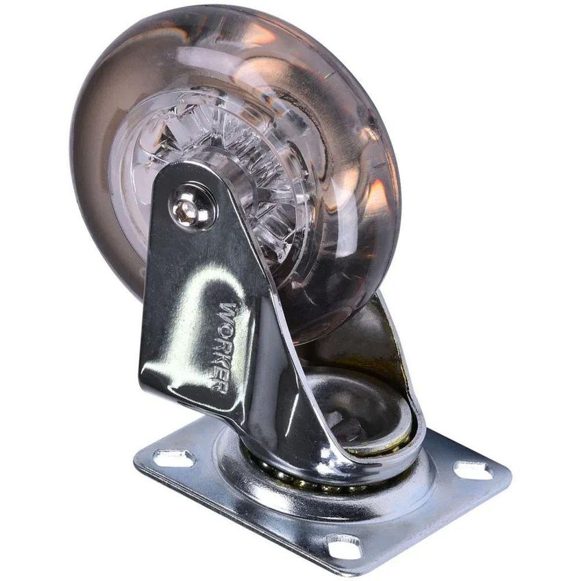Rodízio Giratório Rodízio Gel Fumê 75mm Giratório 64kg Worker - imagem 5