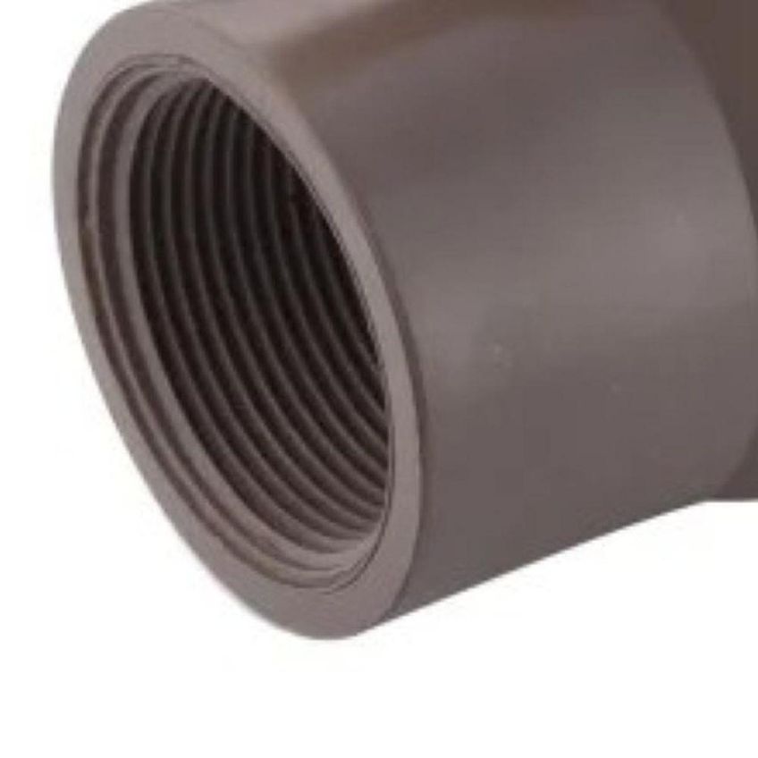 REGISTRO DE ESFERA ROSCAVEL 1.1-4'' PVC REFORÇADO MARROM WORKER - imagem 3