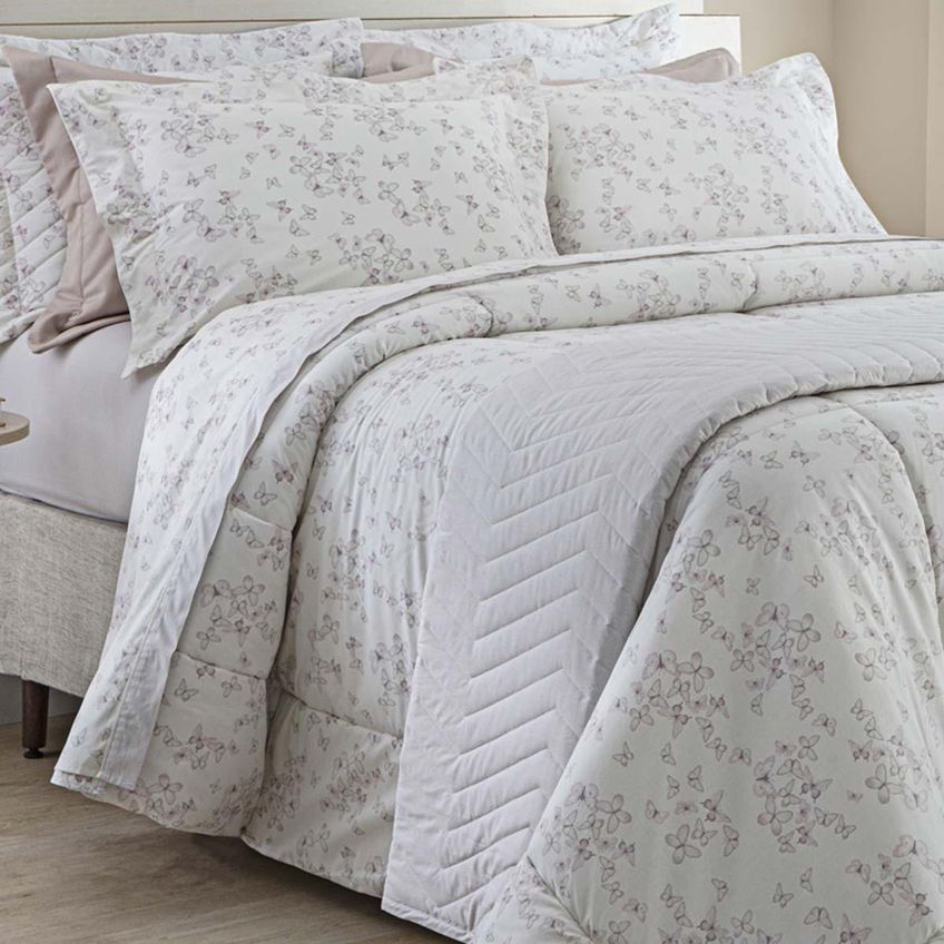 Jogo De Cama Queen 200 Fios Vintage Lilith - Casa K Estampado - imagem 3