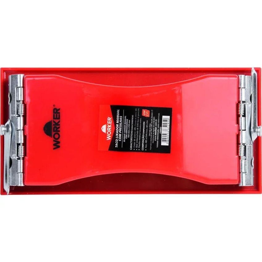 Taco Lixador Manual 105x210mm Com Presilha Metálica Abs Para Lixamento E Preparação Worker - imagem 3