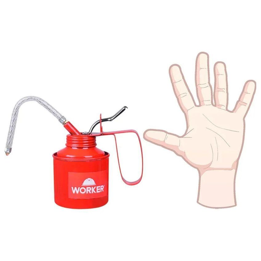 Almotolia Metálica Com Bico Flexível 142727 Lubrificação Precisa 250ml Worker - imagem 3