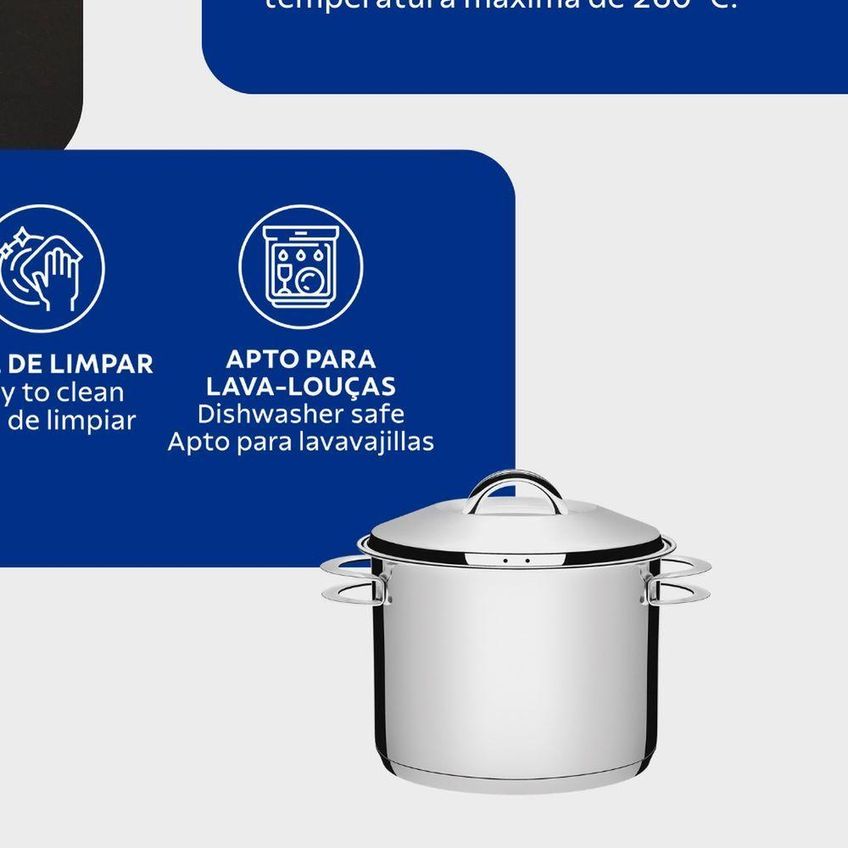 Caldeirão Solar Aço Inox Fundo Triplo 11,9l Com Tampa Tramontina - imagem 3