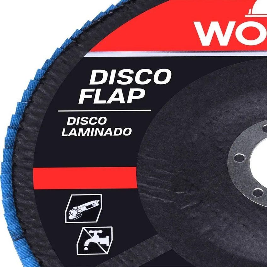 Disco Flap Ino G60 7 Polegadas Grão 60 13300 Rpm 177,8x22,23mm Worker - imagem 3
