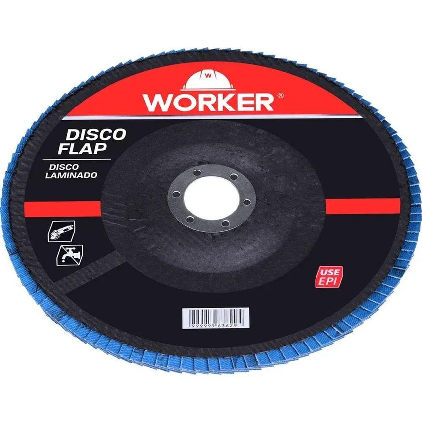 Disco Flap Ino G60 7 Polegadas Grão 60 13300 Rpm 177,8x22,23mm Worker - imagem 5