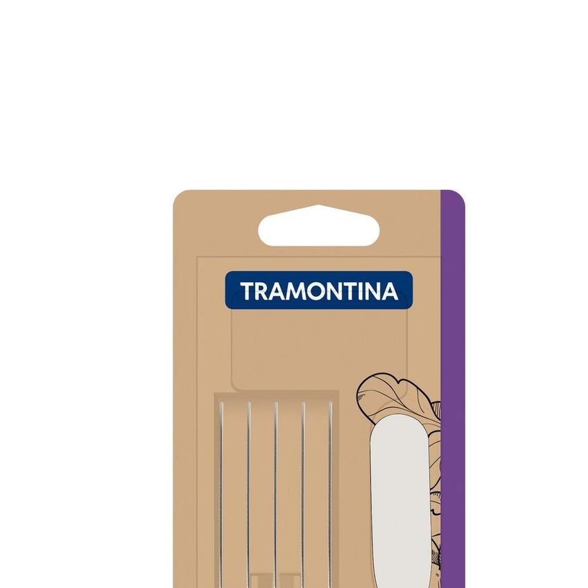 Espátula Para Manteiga Ipanema Servir Aço Inox E Polipropileno Branco 6 Peças Tramontina - imagem 3