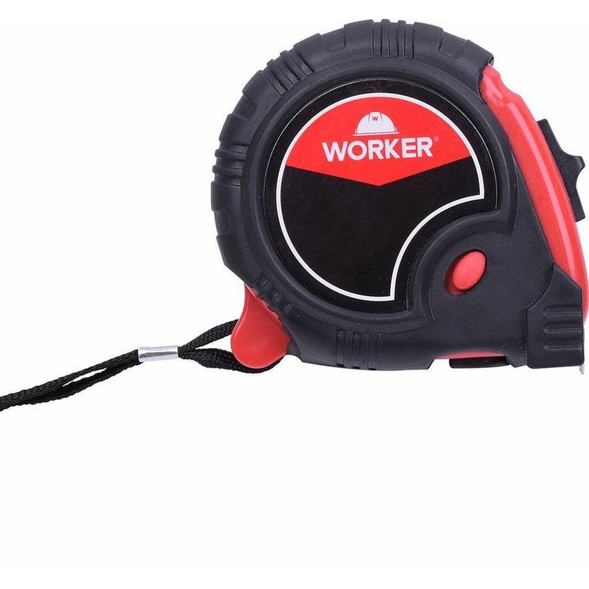 Trena Emborrachada 5m X 19mm ABS Aço Antirreflexo Medição Vermelho E Preto Worker - imagem 5