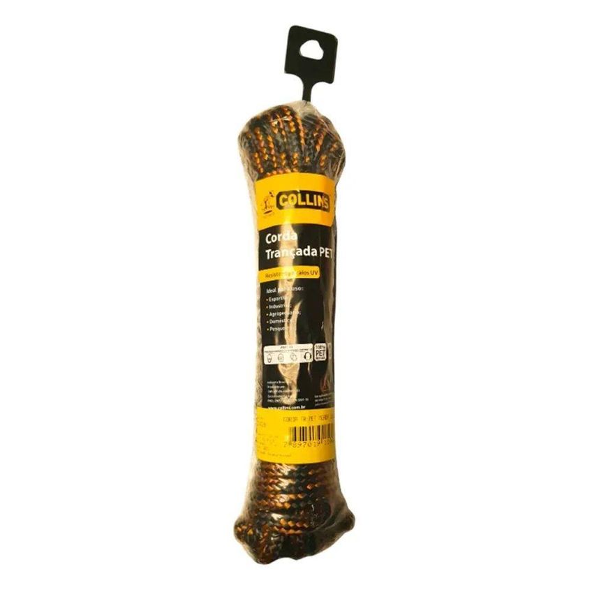 Corda Trançada Pet 10mm 15m 380kgf Resistente Colorida Collins - imagem 4