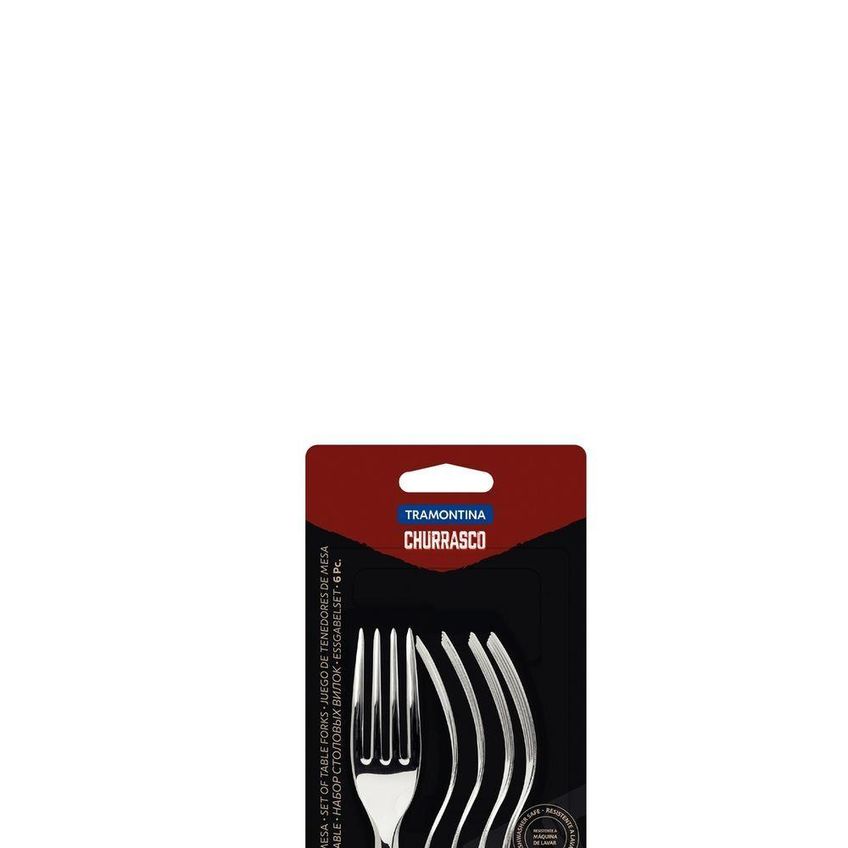 Conjunto De Garfos Para Churrasco Polywood Aço Inox Madeira Castanho 6 Peças Tramontina - imagem 3
