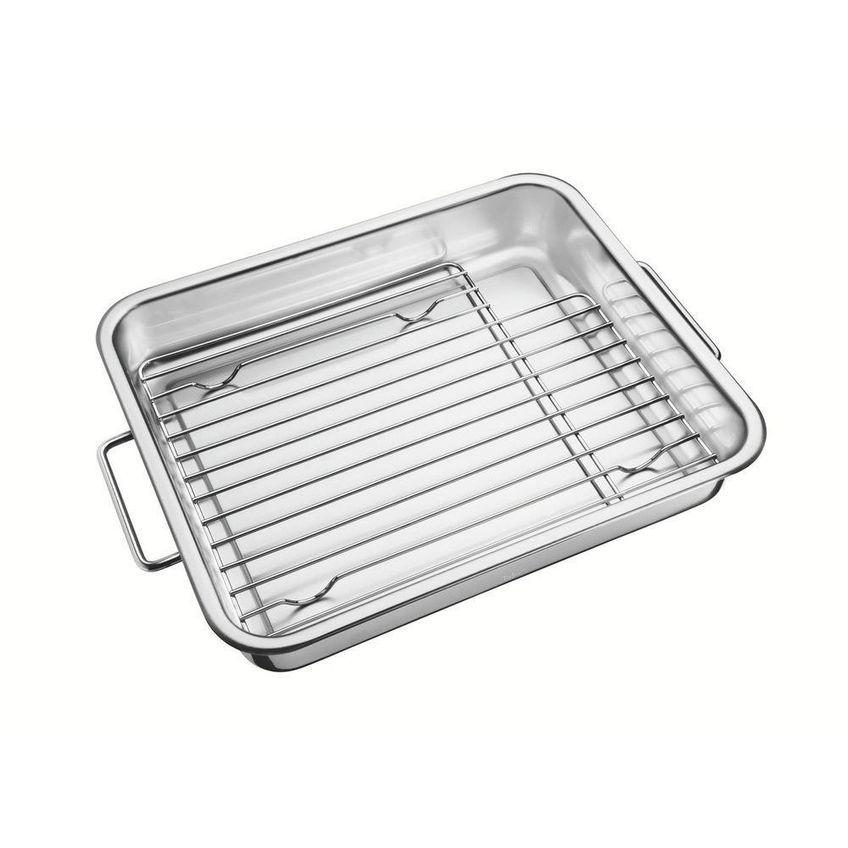 Assadeira Com Grelha Service Assar Carnes Aço Inox Removível Uso Forno Tramontina 6,4l - imagem 3