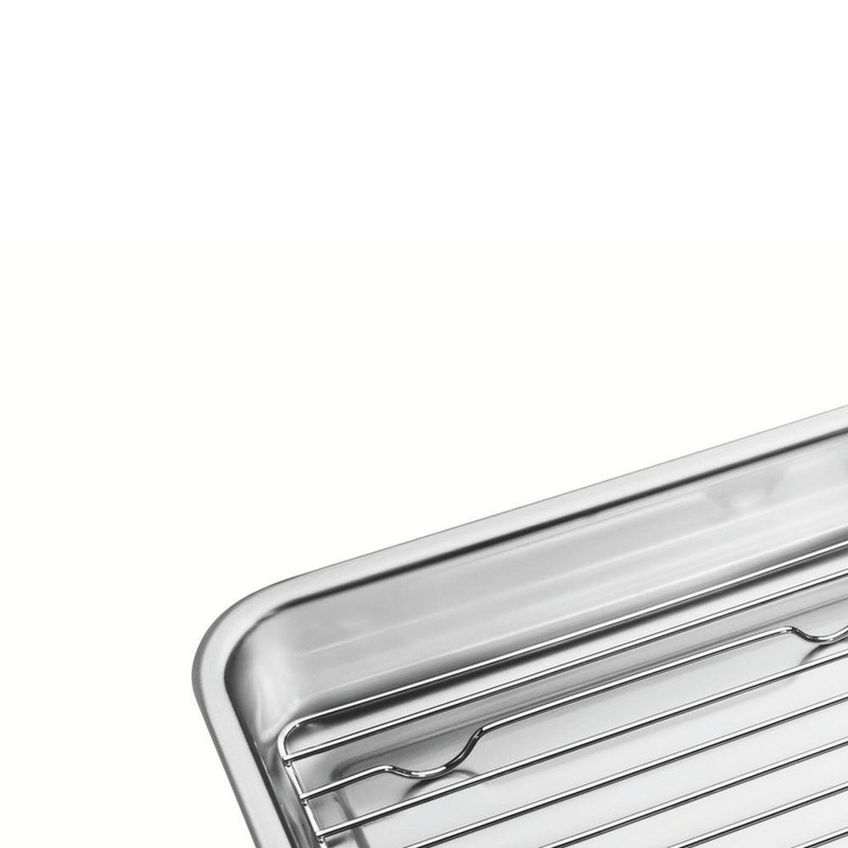 Assadeira Com Grelha Service Assar Carnes Aço Inox Removível Uso Forno Tramontina 6,4l - imagem 4